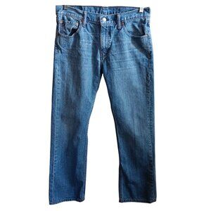 32x30 Levis 527 Slim Bootcut Jeans W32 L30 Mens Denim Blue Mid-Rise Distress